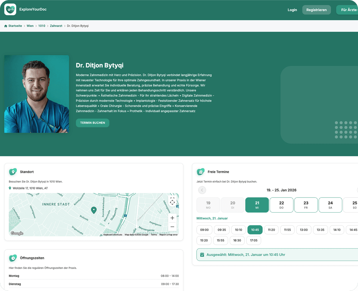 ExploreYourDoc Arztprofil Beispiel